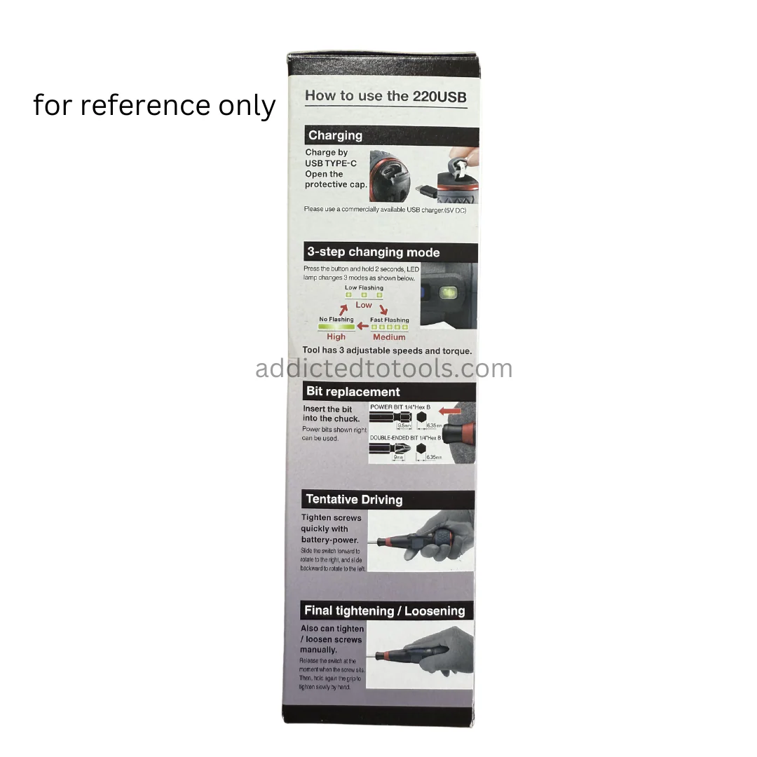 VESSEL ELECTRIC SCREWDRIVER 220USB-P1 3 Speed / single speed 3nm - Image 11