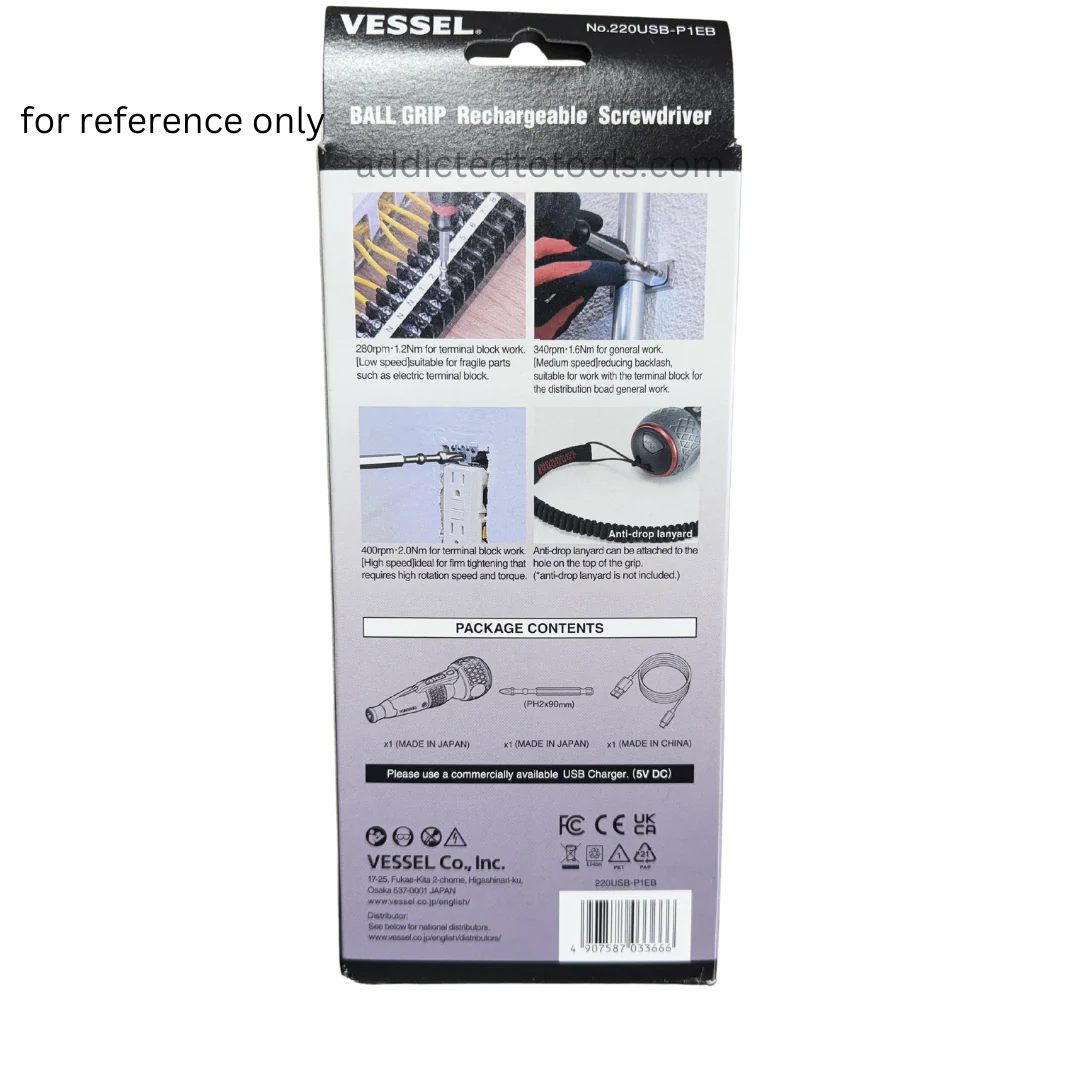 VESSEL ELECTRIC SCREWDRIVER 220USB-P1 3 Speed / single speed 3nm - Image 13